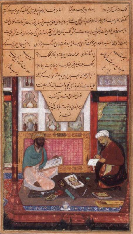 unknow artist The Scribe Abd ur Rahim of Herat ,Known as the Amber Stylus and the painter Dawlat,Work Face to Face china oil painting image